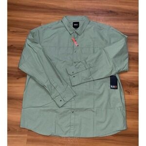 Mens NWT‎ 5.11 Tactical Utility Solid Minimalist Snap Button Casual Shirt